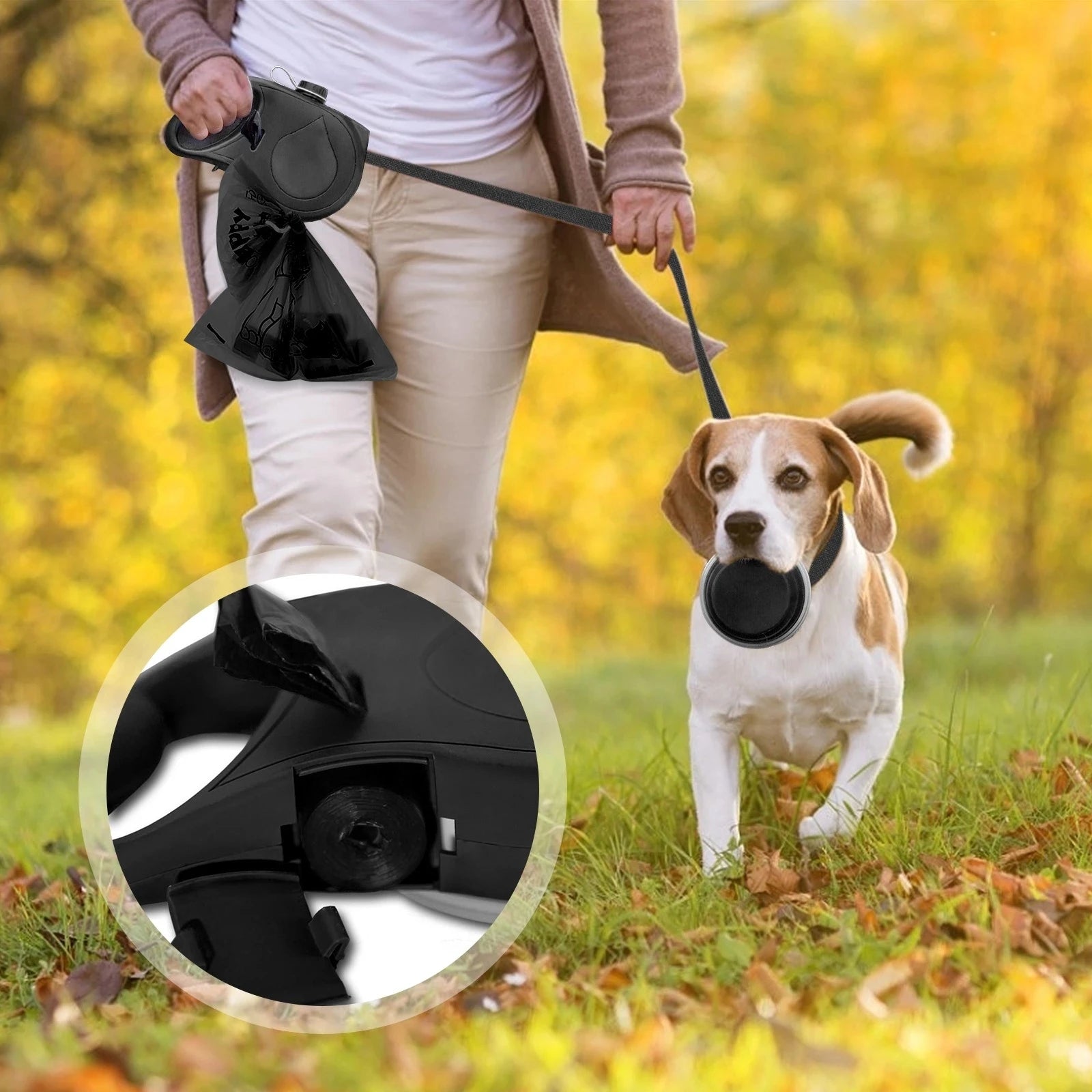 Dog Leash with Integrated Water Bottle