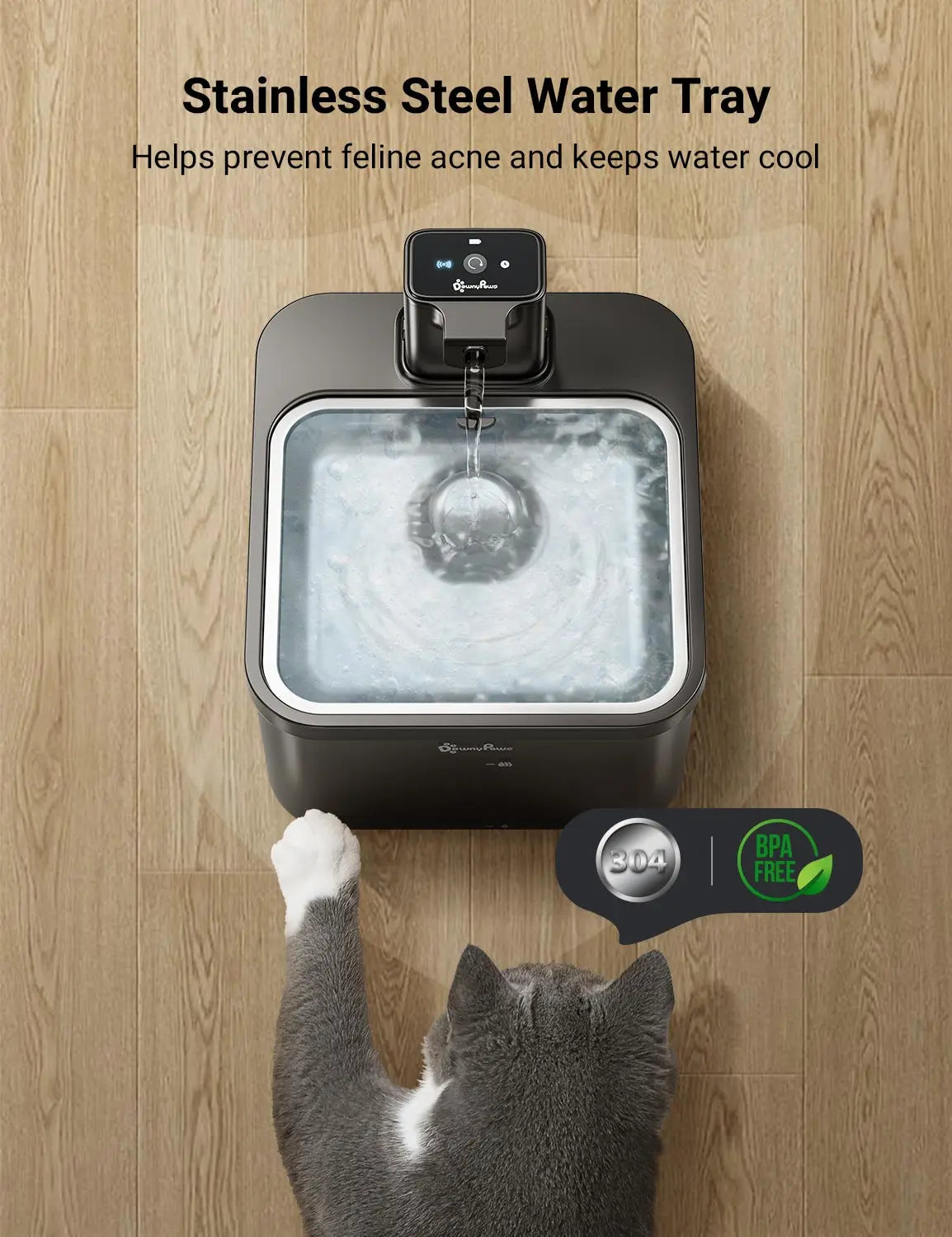 Wireless Automatic Stainless Steel Water Fountain