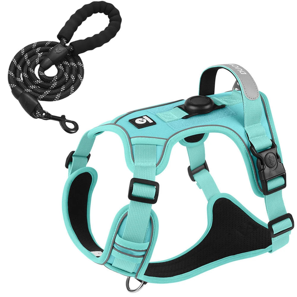 Dog Harness with AirTag Holder and Leash Set