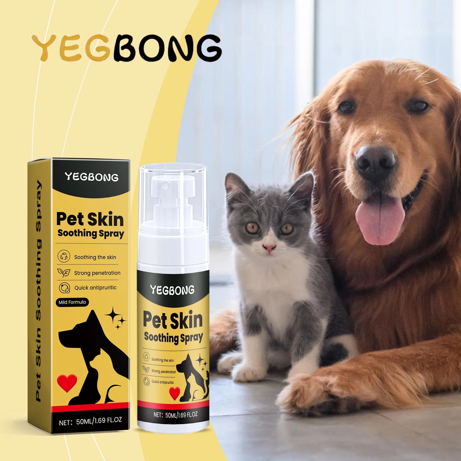 Pet Skin Care Spray Gentle Soothing Relief for Dogs & Cats