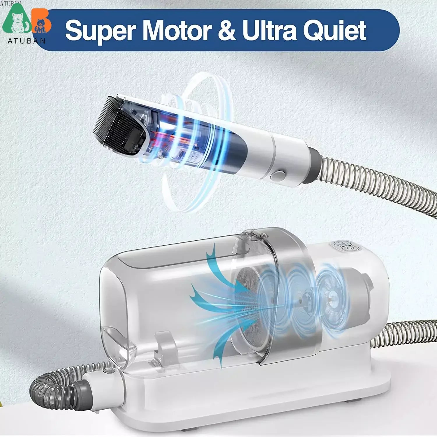 Pet Grooming Vacuum Kit 2.3L Large Capacity Hair Collection