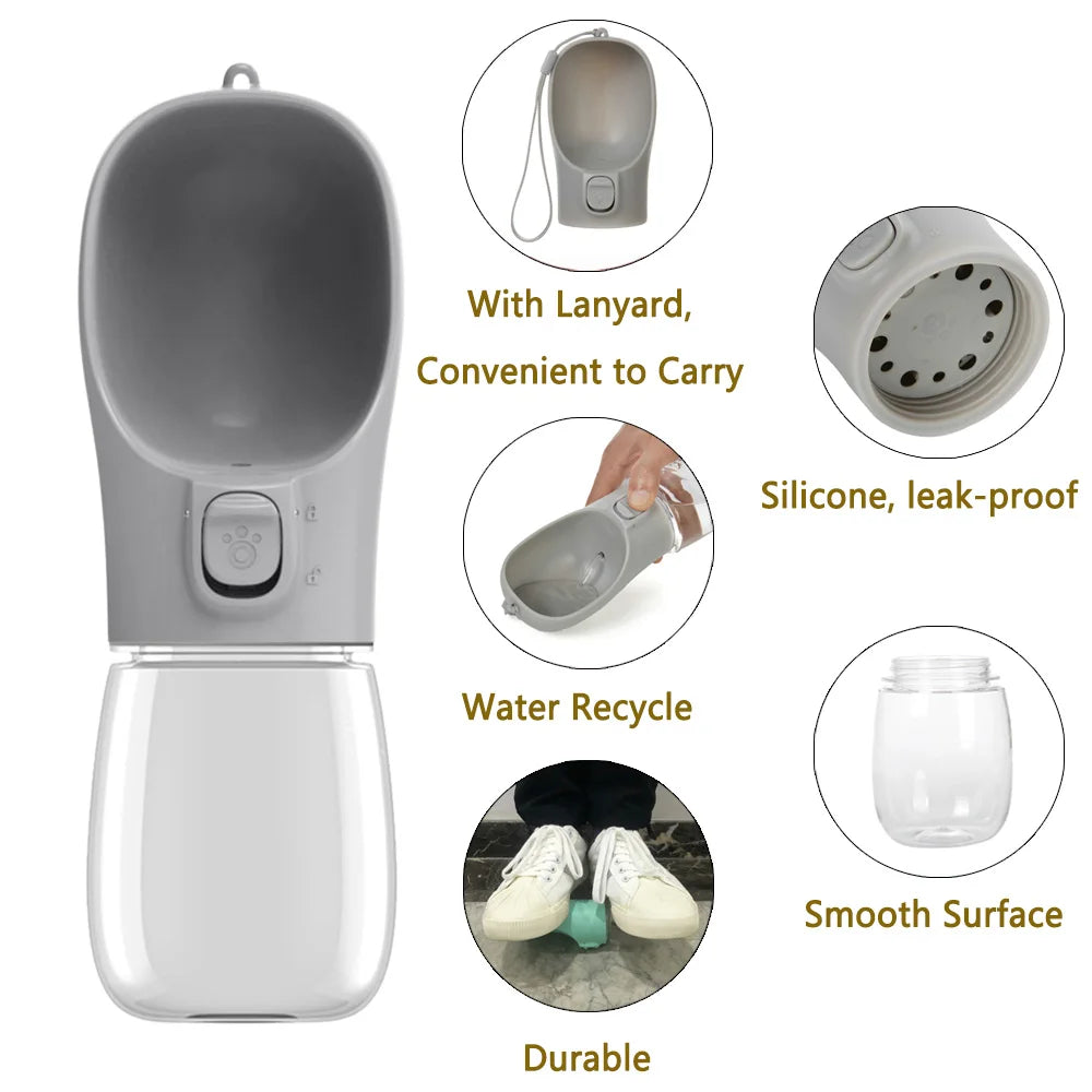 Portable Large Dog Water Bottle Leakproof Travel Bowl