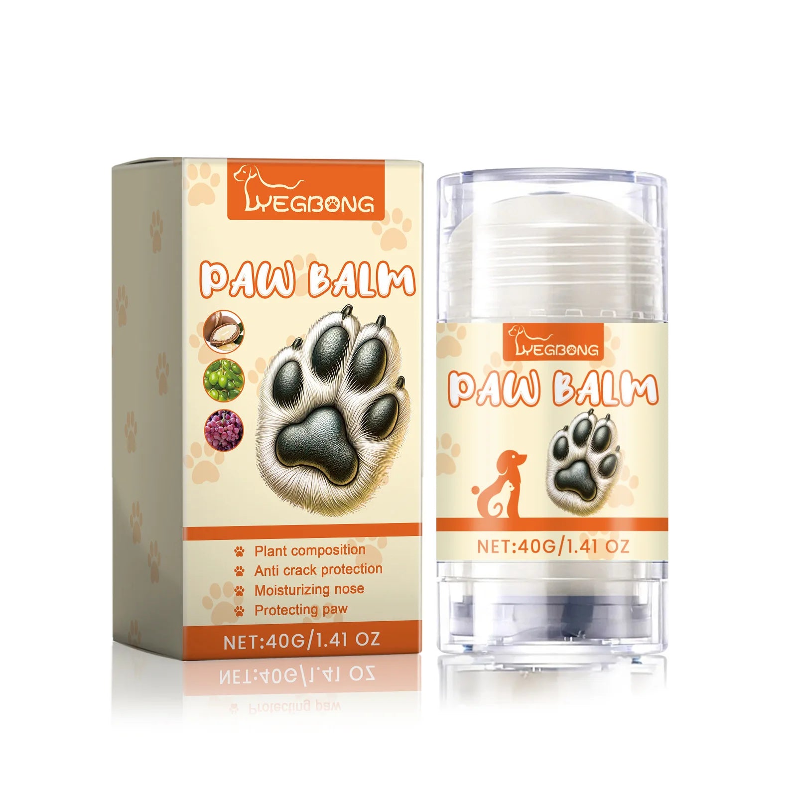 Pet Paw & Nose Balm, Lick-Safe Moisturising Repair for Dogs & Cats