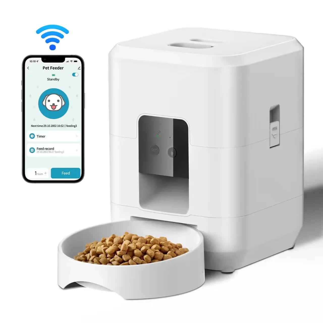 Smart automatic pet feeder Programmed slow feeding for dogs and cats