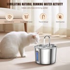 Ultra-quiet drinking fountain for cats and dogs, triple filtration